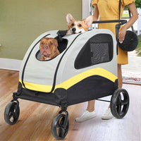 Dog Stroller w/ Divider, Foldable Pet Cart
