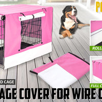 Cage Cover Enclosure for Wire Dog Cage Crate 30in PINK