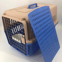 YES4PETS Large Dog Cat Crate Pet Carrier Rabbit Airline Cage With Tray And Bowl Blue