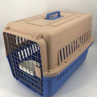 YES4PETS Large Dog Cat Crate Pet Carrier Rabbit Airline Cage With Tray And Bowl Blue