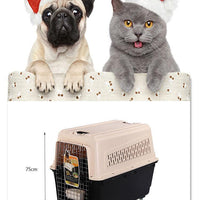 YES4PETS XXXL Plastic Pet Dog Carrier Transport Cat Cage With Wheels Tray & Bowl