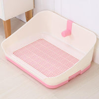 YES4PETS Medium Portable Dog Rabbit Potty Training Tray Pet Puppy Toilet Trays Loo Pad Mat With Wall Pink