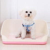 YES4PETS Medium Portable Dog Rabbit Potty Training Tray Pet Puppy Toilet Trays Loo Pad Mat With Wall Pink