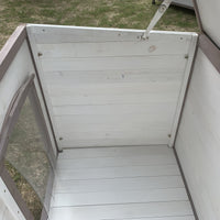 YES4PETS XL Timber Pet Dog Kennel House Puppy Wooden Timber Cabin With Stripe White