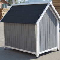 YES4PETS Grey Large Timber Pet Dog Puppy Wooden Cabin Kennel Timber House