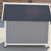 YES4PETS Grey Large Timber Pet Dog Puppy Wooden Cabin Kennel Timber House