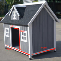 YES4PETS Grey Large Timber Pet Dog Puppy Wooden Cabin Kennel Timber House