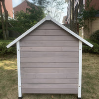 YES4PETS XL Timber Pet Dog Kennel House Puppy Wooden Timber Cabin With Door Grey