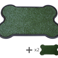 YES4PETS Dog Puppy Toilet Grass Potty Training Mat Loo Pad Bone Shape Indoor with 3 grass