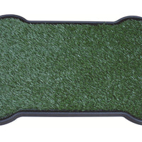 YES4PETS Dog Puppy Toilet Grass Potty Training Mat Loo Pad Bone Shape Indoor with 3 grass