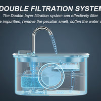 YES4PETS 3.2L Automatic Electric Pet Water Fountain Dog Cat Stainless Steel Feeder Bowl Dispenser