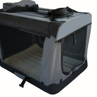 YES4PETS XL Foldable Soft Dog Puppy Cat Crate Cage Carrier With Curtain-Grey