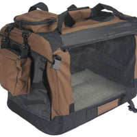 YES4PETS XXL Foldable Soft Dog Cat Puppy Carrier Crate With Curtain-Brown