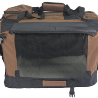 YES4PETS XXL Foldable Soft Dog Cat Puppy Carrier Crate With Curtain-Brown