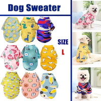 L Size Cute Pet Dog Warm Jumper Sweater Clothes Puppy Cat Knitwear Knitted Coats Winter - Purple Camouflage