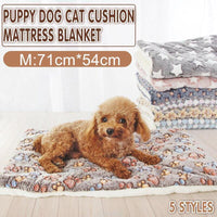 M Size Puppy Dog Cat Cushion Mattress Blanket Bed Soft Warm Pet Pad Winter Kennel House - Pink Bear