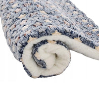 L Size Puppy Dog Cat Cushion Mattress Blanket Bed Soft Warm Pad Winter Kennel House - Blue Whitestar