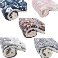 S Size Puppy Dog Cat Cushion Mattress Blanket Bed Soft Warm Pet Pad Winter Kennel House - Blue Brownstar