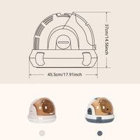 Portable Cat Carrier Space Capsule Large Capacity Aviation Travel Kitty Basket - Grey