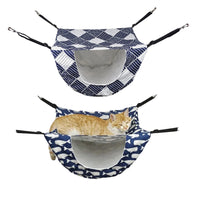 Cat Hammock Hanging Bed Cage Nest Soft Pet House Basket Cat Sleeping Supplies - Blue Whale
