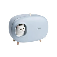 Cat Litter Box Semi-closed Cat Supplies Cat Toilet Drawer Large Cat Litter Box - White