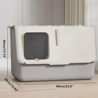 Large Fully Enclosed Cat Litter Box with Lid Odor Control Litter Pan for Cats - Yellow