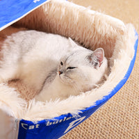 Rectangular Cookie Box Pet Bed for Cats Dogs Cat Bed Kitten Puppy Soft Pet House - Blue M