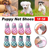 4pcs Breathable Mesh Dog Shoes Small Pets Puppy Paw Protection Summer Boots - Green-4