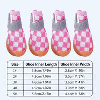 4pcs Breathable Mesh Dog Shoes Small Pets Puppy Paw Protection Summer Boots - Green-4