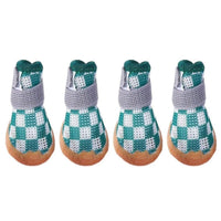 4pcs Breathable Mesh Dog Shoes Small Pets Puppy Paw Protection Summer Boots - Pink-5