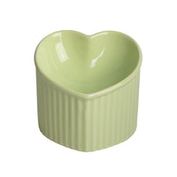 Love Shape Slanted Cat Bowl Ceramic Pet Bowl for Cats Food Water Feeding Dish - Black