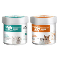 130pcs Wipes Wet Pet Eye/Ear Dog Cat Tear Stain Remover Cleaning Paper Wipes - Ear Wipes