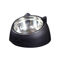 Pet Dog Cat Food Bowl Raised No Slip Stainless Steel Tilted Water Food Feeder - Green