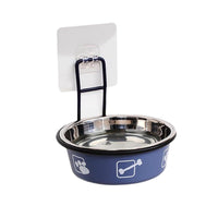 Stainless Steel Pet Bowl Hanging Cat Food Water Bowl Durable for Dogs and Cats - Black-12cm