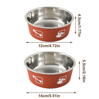 Stainless Steel Pet Bowl Hanging Cat Food Water Bowl Durable for Dogs and Cats - Red-12cm