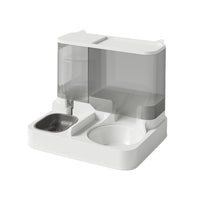 Automatic Cat Feeder Water Dispenser All in One Plastic Bowl for Cats and Dogs - Pink