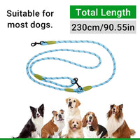 Adjustable Diagonal Dog Walking Leash Hands Free Crossbody Pet Lead Dogs - Khaki