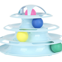 Funny Cat Toy Plastic Tower Interactive Track Ball Playing Game - Assorted Colours
