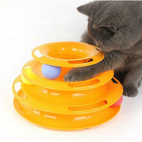 Funny Cat Toy Plastic Tower Interactive Track Ball Playing Game - Assorted Colours