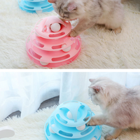Funny Cat Toy Plastic Tower Interactive Track Ball Playing Game - Assorted Colours