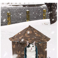 Outdoor Waterproof Cat House - Insulated, Weatherproof, Warm Shelter for Cats, Ideal for Winter Protection,Size: L 45*41cm