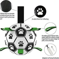 19*19cm Interactive Dog Toy Soccer Ball with Rope | Outdoor Fetch & Tug Play for Dogs | Training & Exercise Pet Toy