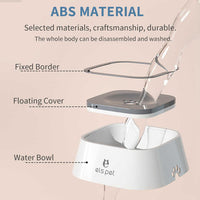 Blue Anti-Spill Floating Pet Water Bowl for Dogs and Cats - 1L Capacity, Splash-Proof and Anti-Wet Mouth Design