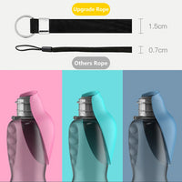 Pink And Grey Portable Foldable Pet Water Bottle with 800ml Capacity - Leakproof Travel Hydration Dispenser for Dogs and Cats