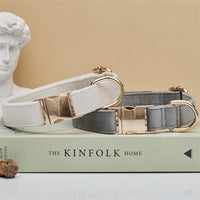 Beige Durable Dog Collar with Metal Buckle - Adjustable Nylon Pet Collar for Small to Large Dogs Size S