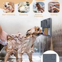 Dark Blue Multi-Functional Pet Slow Feeder Lick Mat - Durable Food-Grade Silicone Anti-Bite Bowl for Dogs
