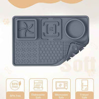 Black Multi-Functional Pet Slow Feeder Lick Mat - Durable Food-Grade Silicone Anti-Bite Bowl for Dogs