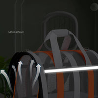 Size L Black Foldable Pet Carrier Bag - Lightweight, Breathable, and Spacious for All Seasons