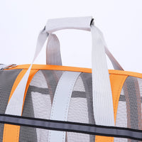 Size L Light Green And White Foldable Pet Carrier Bag - Lightweight, Breathable, and Spacious for All Seasons