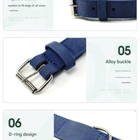 2 PCS Coffee Soft Leather Dog Collar - Adjustable & Durable for Medium/Large Dogs M-(58*2.5cm)